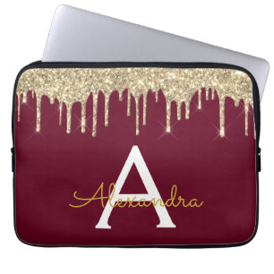 Capa Para Notebook Monograma Dourado de brilho brilhante