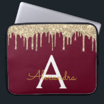Capa Para Notebook Monograma Dourado de brilho brilhante<br><div class="desc">Burgundy Marsala e Faux Dourado a escorregar o Minúsculo Glitter Moderno e Elegante e o Minúsculo Elegante. Esse caso pode ser personalizado para incluir seu nome inicial e próprio.</div>