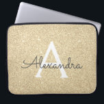 Capa Para Notebook Monograma Dourado de luxo e brilho<br><div class="desc">Faux Glitter e Sparkle Elegant Monogramas Dourados de luxo. Esse caso pode ser personalizado para incluir seu nome inicial e próprio.</div>