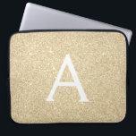 Capa Para Notebook Monograma Dourado de luxo e brilho<br><div class="desc">Faux Glitter e Sparkle Elegant Monogramas Dourados de luxo. Esse caso pode ser personalizado para incluir seu nome inicial e próprio.</div>
