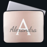 Capa Para Notebook Monograma Dourado Metálico Rosa Rosa Cor-de-Rosa R<br><div class="desc">Cor Rosa Rosa Rosa Dourada,  ,  Mídia Metálica Moderna e Elegante. Este caso pode ser personalizado para incluir seu primeiro nome e nome e fazer um presente de Natal feminino ou doce 16 de aniversário.</div>