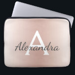 Capa Para Notebook Monograma Dourado Metálico Rosa Rosa Cor-de-Rosa R<br><div class="desc">Cor Rosa Rosa Rosa Dourada,  ,  Mídia Metálica Moderna e Elegante. Este caso pode ser personalizado para incluir seu primeiro nome e nome e fazer um presente de Natal feminino ou doce 16 de aniversário.</div>