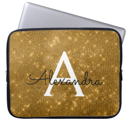 Capa Para Notebook Monograma Dourado moderno e elegante