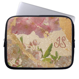 Capa Para Notebook Monograma Dourado Shimmer Floral Design