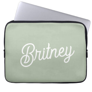 Capa Para Notebook Monograma e Nome Personalizados Verde do Modern Sa