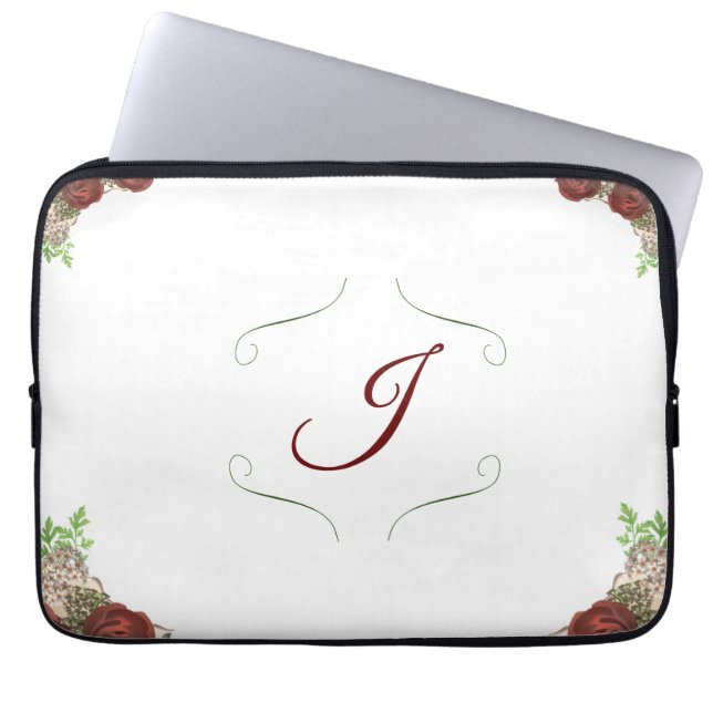 Capa Para Notebook Monograma Floral (Frente)