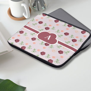 Capa Para Notebook Monograma Floral