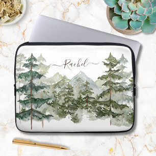 Capa Para Notebook Monograma Floresta de Pinheiros Montanha Rústica A