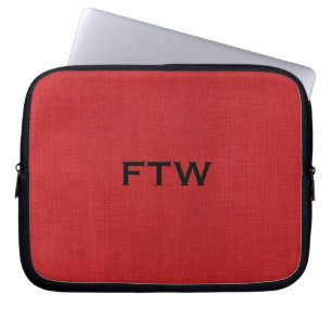 Capa Para Notebook Monograma FTW na Textura em Vermelho