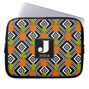 Capa Para Notebook Monograma geométrico dos abacaxis