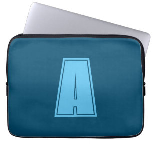 Capa Para Notebook Monograma Inicial Monograma do Ocean & Sky Blue Ch