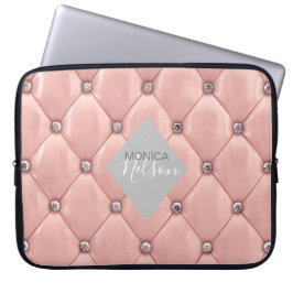 Capa Para Notebook monograma luxuoso de ouro rosa