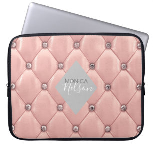 Capa Para Notebook monograma luxuoso de ouro rosa