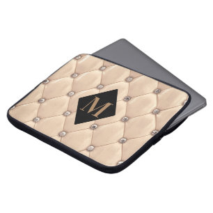 Capa Para Notebook monograma luxuoso de ouro tufado