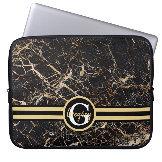 Capa Para Notebook Monograma Marble (Frente)