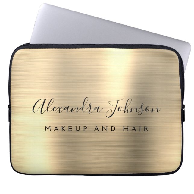 Capa Para Notebook Monograma Metálico Profissional Dourado (Frente)