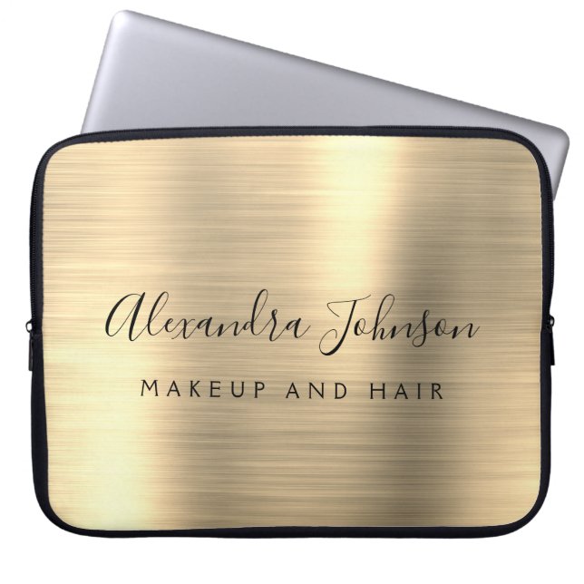 Capa Para Notebook Monograma Metálico Profissional Dourado (Frente)