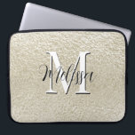 Capa Para Notebook Monograma Moderno de Folha de Ouro de Champanhe<br><div class="desc">Esta bolsa de laptop tem um fundo de dourado de champanhe falso texturizado. Simples e contemporâneo. Preencha-o com um monograma personalizado e nome. Criado pela imprensa simplesmente de farmácia.</div>
