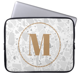 Capa Para Notebook Monograma moderno do teste padrão seu ouro