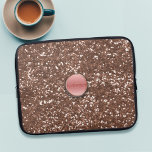 Capa Para Notebook Monograma Moderno Elegante de Bling com Glitter Do<br><div class="desc">Há um monte de belos rosa de brilho brilhante tipo bling e um bonito botão de vidro rosa. É um efeito impresso que não lhe dá GFS (síndrome do dedo da gliteria) e o botão não cai. Adicionar suas iniciais</div>