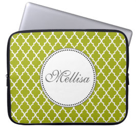 Capa Para Notebook Monograma moderno, elegante e legal de quatrefoil
