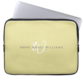 Capa Para Notebook Monograma moderno em branco com escrita em Chartre