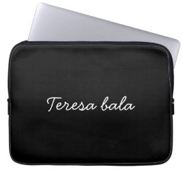 Capa Para Notebook Monograma Moderno Tendência Preta Estilo de Nome R