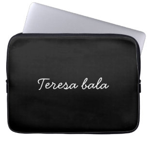 Capa Para Notebook Monograma Moderno Tendência Preta Estilo de Nome R
