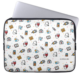 Capa Para Notebook Monograma. Padrão Médico. Para médicos e enferm