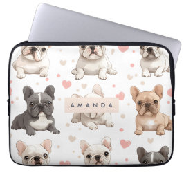 Capa Para Notebook Monograma Personalizado Buldogue Francês Adorável