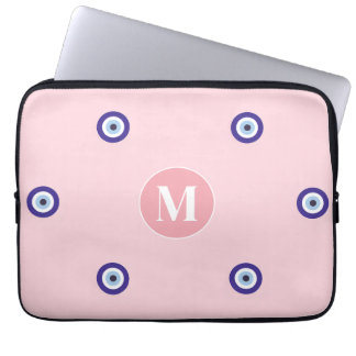 Capa Para Notebook Monograma Personalizado com Padrão de Olho do Mal