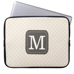 Capa Para Notebook Monograma Personalizado de Padrão de Bolinhas Girl