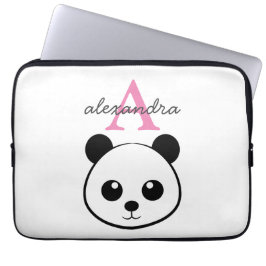 Capa Para Notebook Monograma personalizado de panda bonito