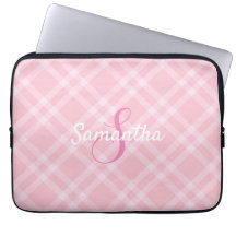 Monograma Personalizado e Nome Xadrez Rosa Gingham