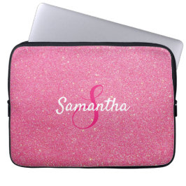 Capa Para Notebook Monograma Personalizado e Rosa de Leitura Rosa