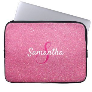Capa Para Notebook Monograma Personalizado e Rosa de Leitura Rosa