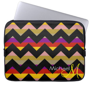 Capa Para Notebook Monograma Personalizado Moderno Chevron Zigzag 8