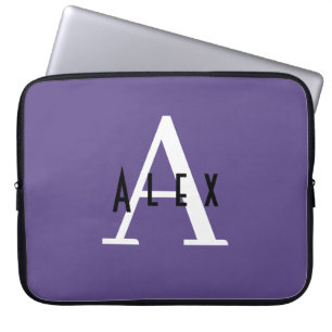 Capa Para Notebook Monograma personalizado roxo ultra violeta