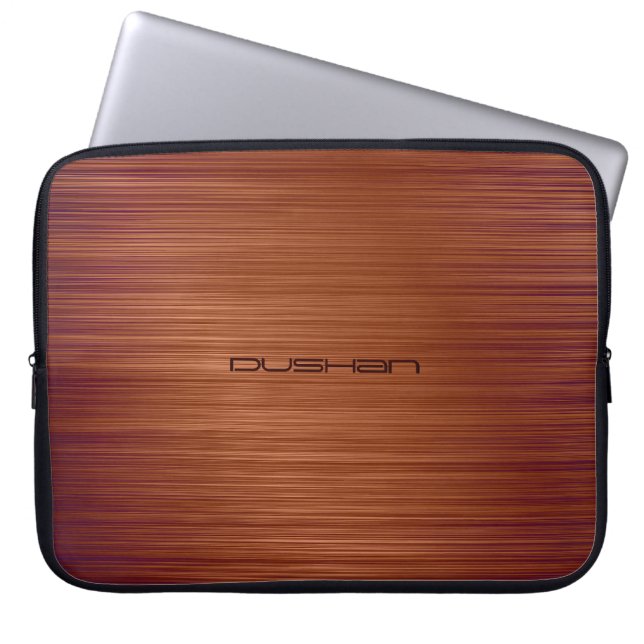 Capa Para Notebook Monograma Personalizável por Padrão de Metal Bruta (Frente)