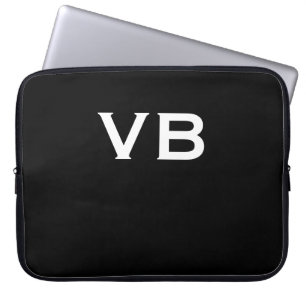 Capa Para Notebook Monograma preto e branco simples