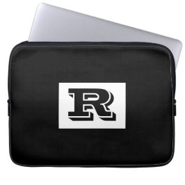 Capa Para Notebook Monograma preto esboçado grande, preto