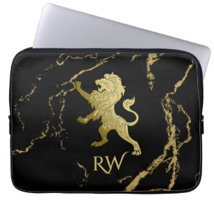 Capa Para Notebook Monograma Real do Leão ouro
