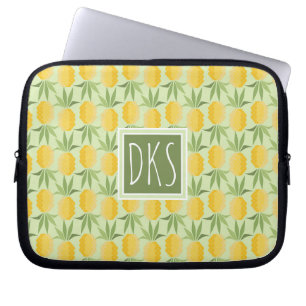 Capa Para Notebook Monograma retro dos abacaxis