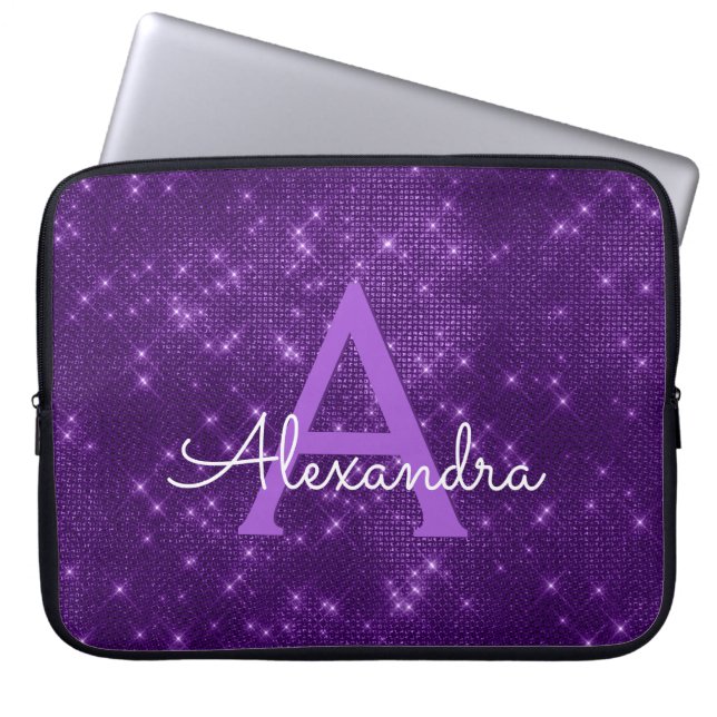 Capa Para Notebook Monograma Roxo Moderno e Elegante (Frente)