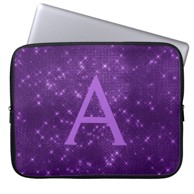 Capa Para Notebook Monograma Roxo Moderno e Elegante (Frente)