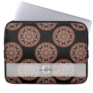 Capa Para Notebook Monograma Safari Sunset Bohemian Bolinhas Mandala