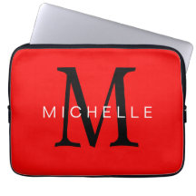 Monograma Vermelho Negro Profissional Seu Nome