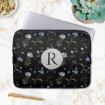 Capa Para Notebook Monogramas Esqueça-Me Não Azul Floral<br><div class="desc">Apresentando nosso monograma. Esqueça-me e não o Blue Floral Watercolor e eletrônico! Apresentando uma ilustração encantadora de esqueço-me-não-aquarela em um fundo azul-sereno. Personalize com suas iniciais para um toque de elegância floral.</div>