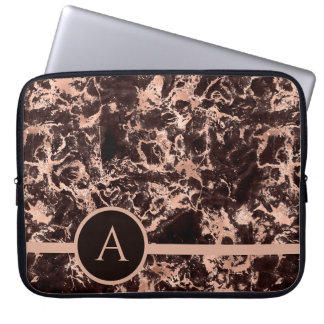 Capa Para Notebook Monogramed Rose Gold Marble