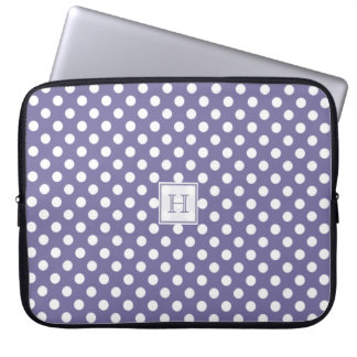 Capa Para Notebook MonogramPurple com a bolsa de laptop branca das